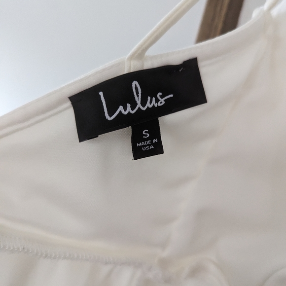 Lulu's Delightful Surprise Ivory Skater Dress  Small - Picture 7 of 11